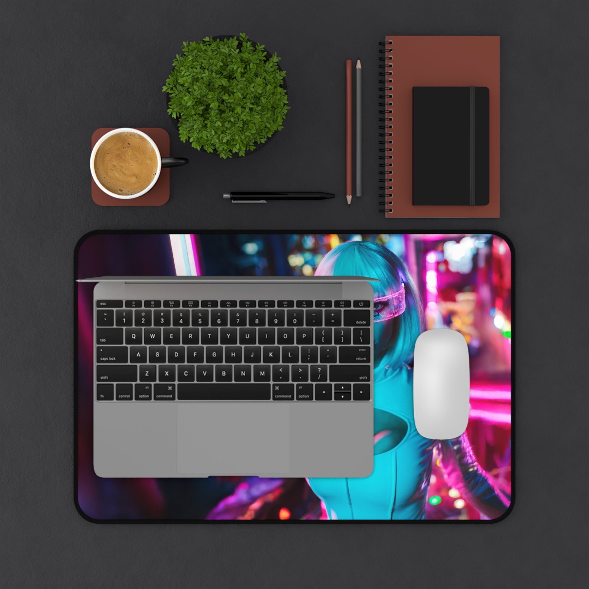 Neon Arcade Desk Mat