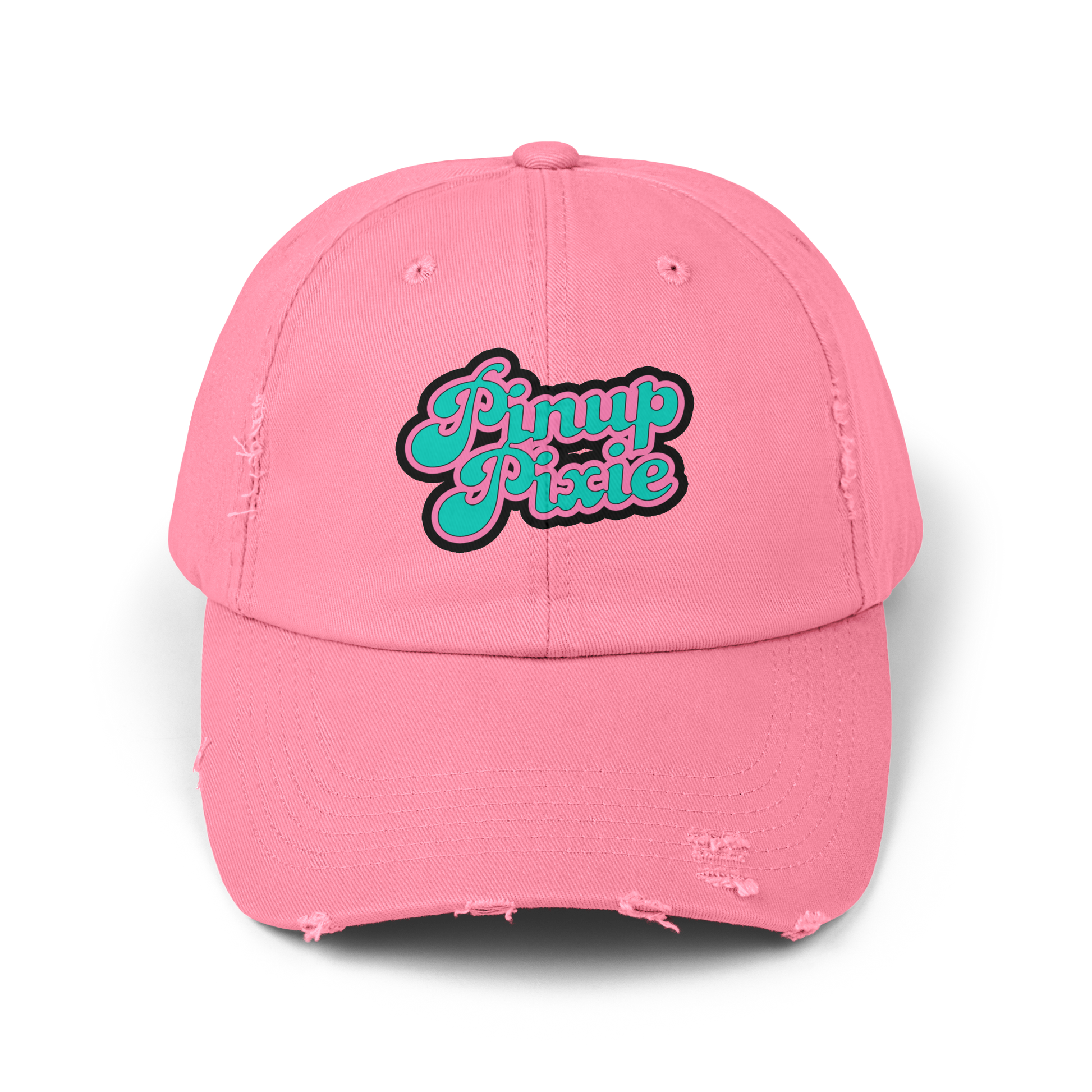 Pink Distressed Pinup Pixie Cap