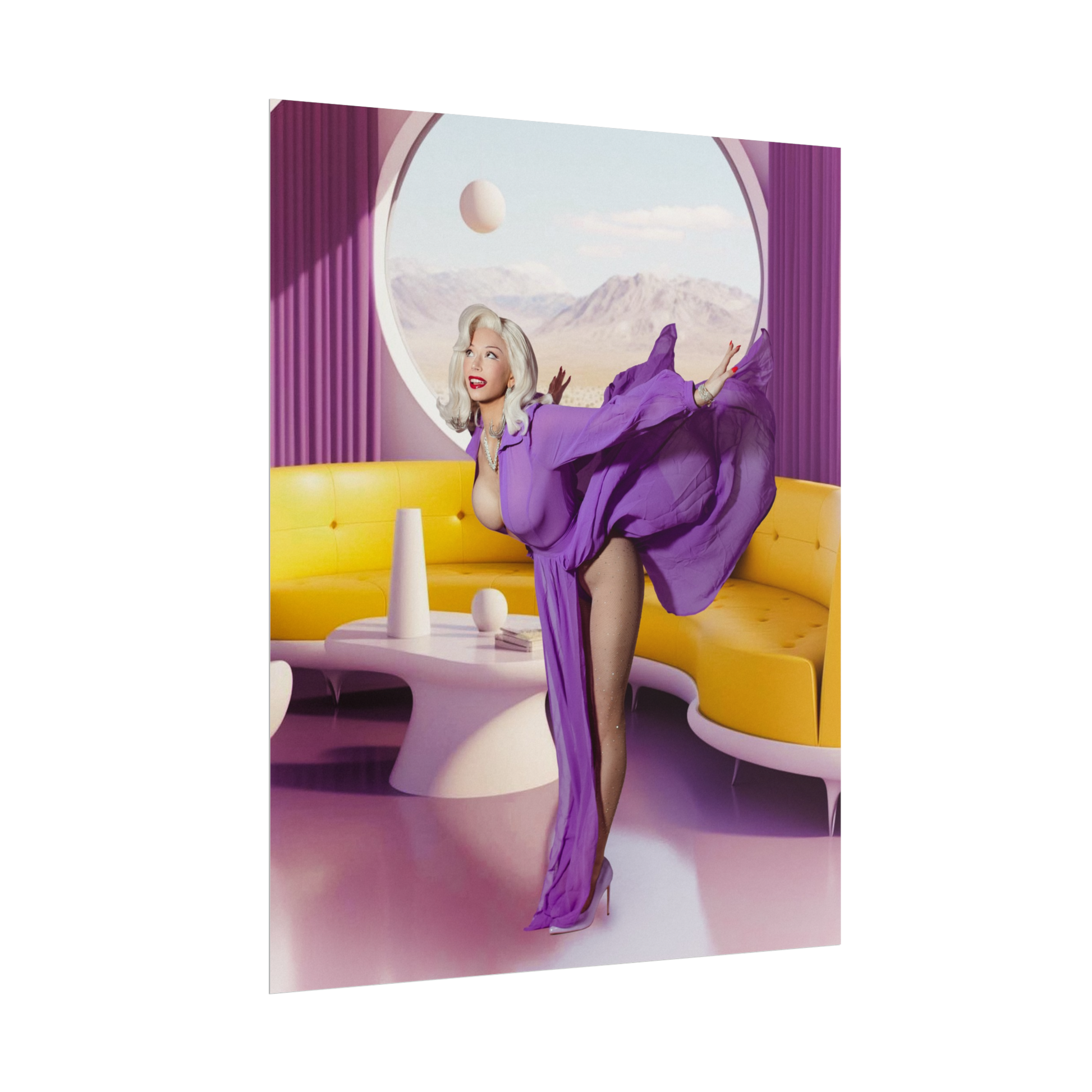 Purple Mod Pixie Poster Print