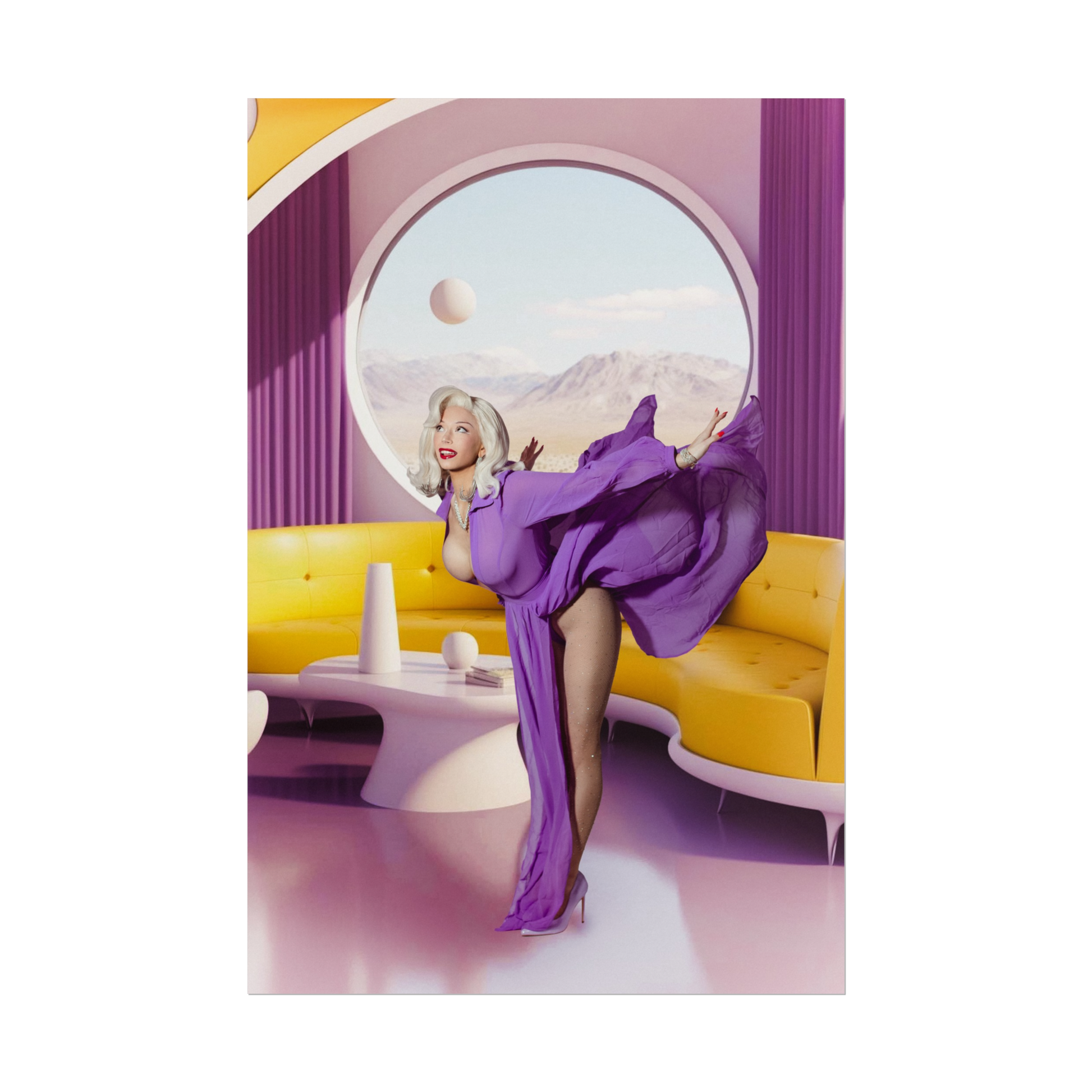Purple Mod Pixie Poster Print