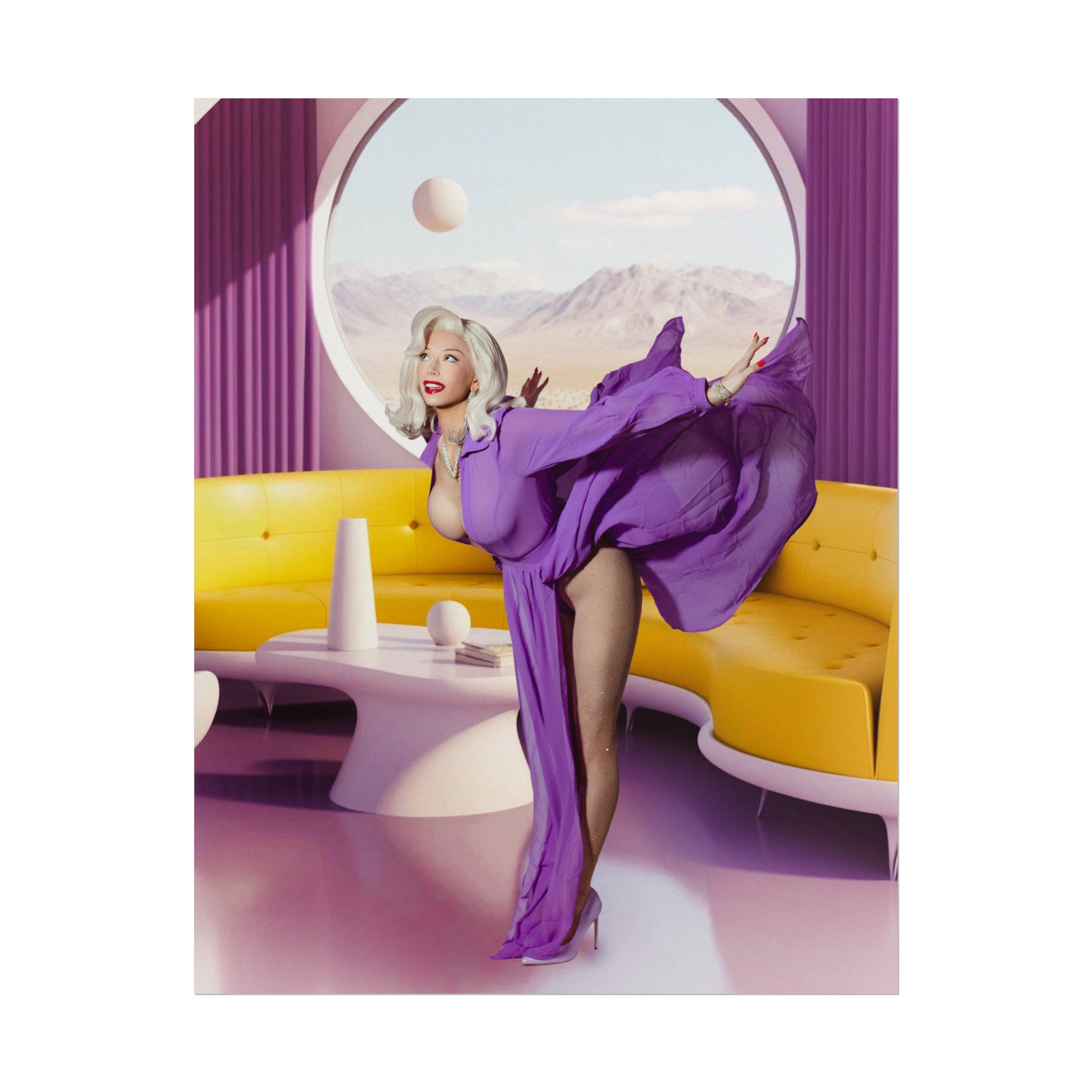 Purple Mod Pixie Poster Print