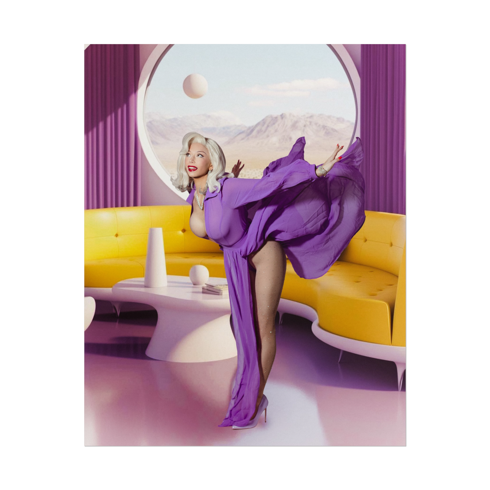 Purple Mod Pixie Poster Print