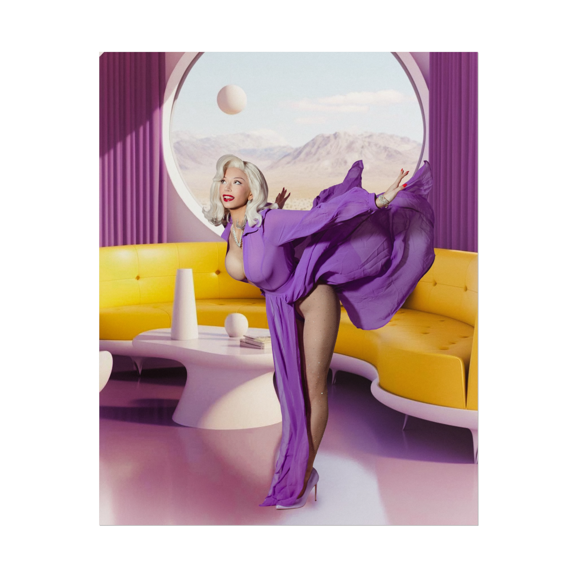 Purple Mod Pixie Poster Print