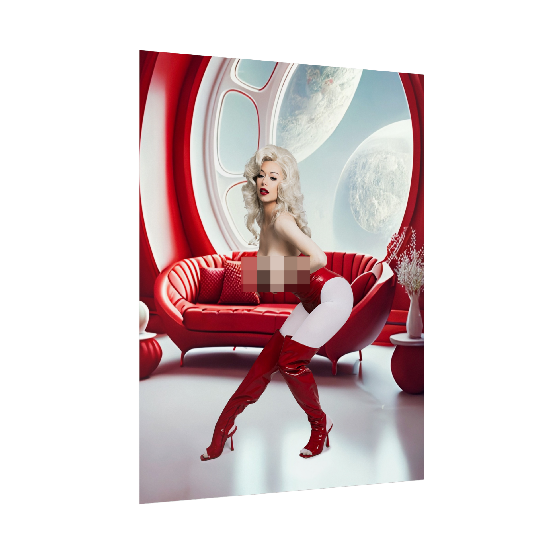 Red latex glam Spicy Poster