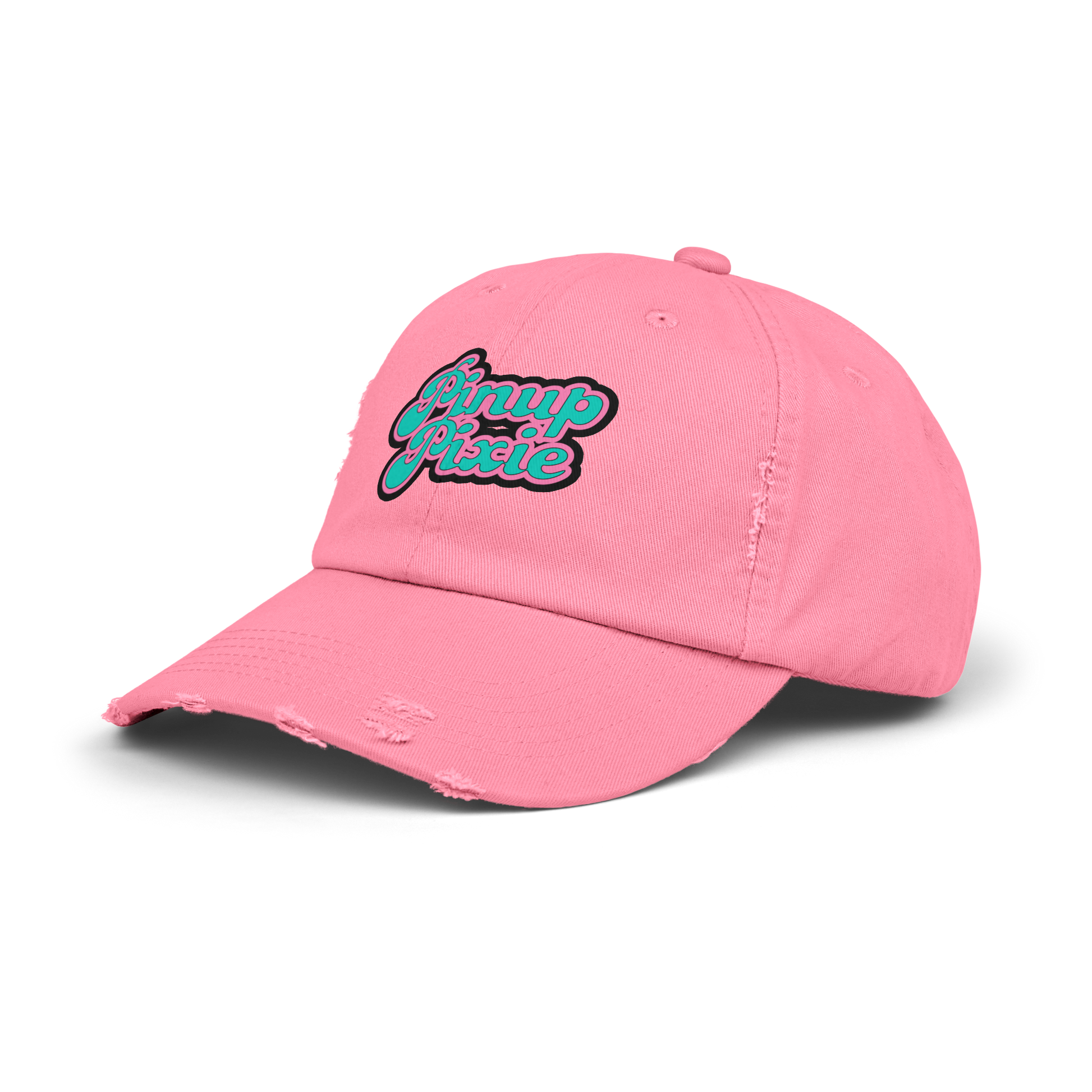 Pink Distressed Pinup Pixie Cap