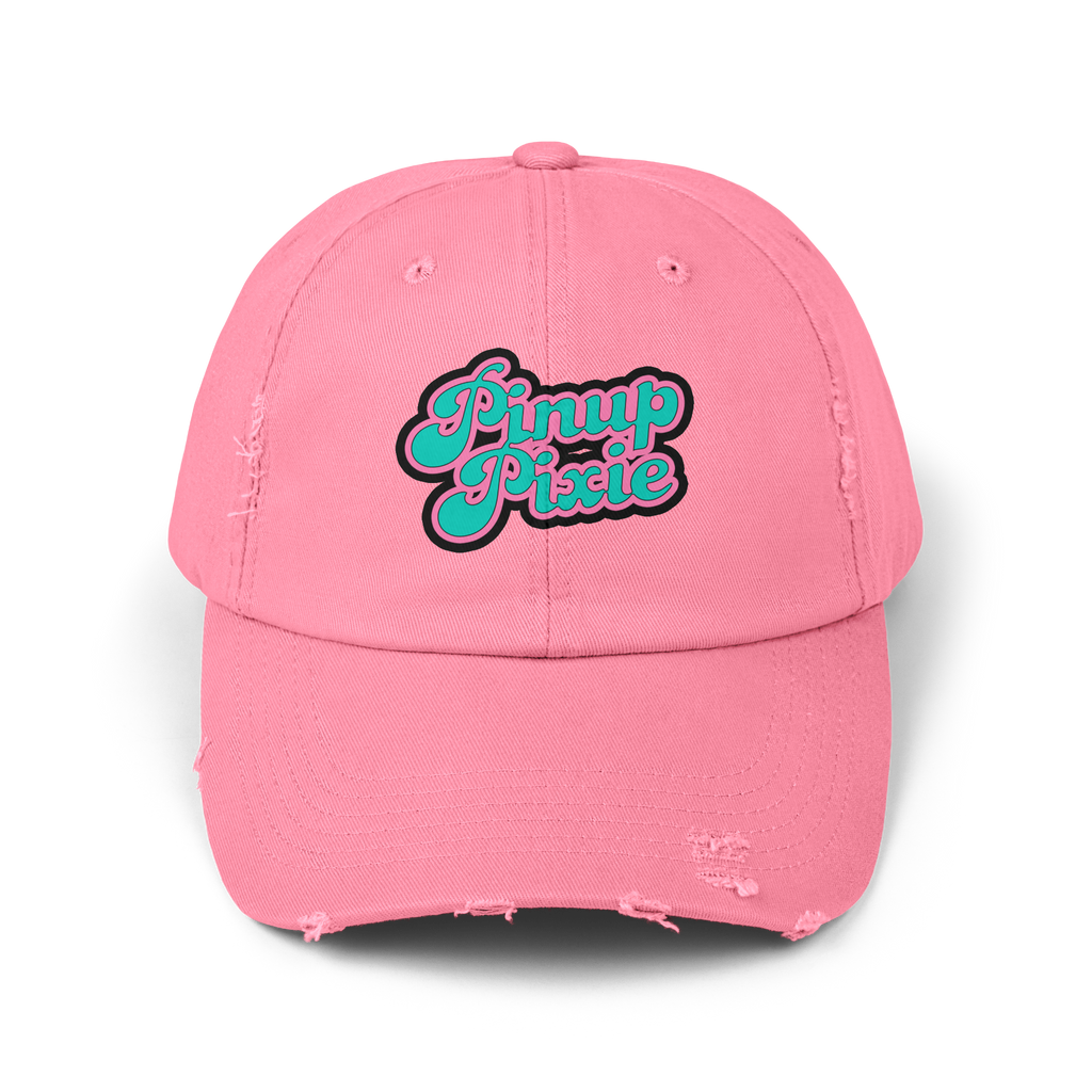 Pink Distressed Pinup Pixie Cap