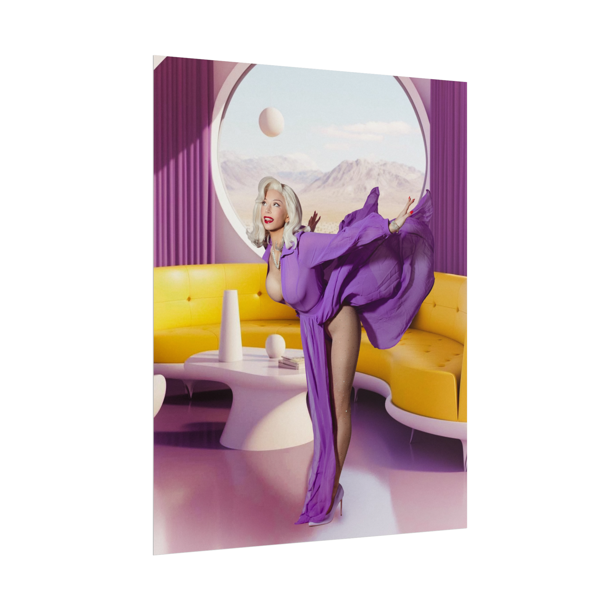 Purple Mod Pixie Poster Print